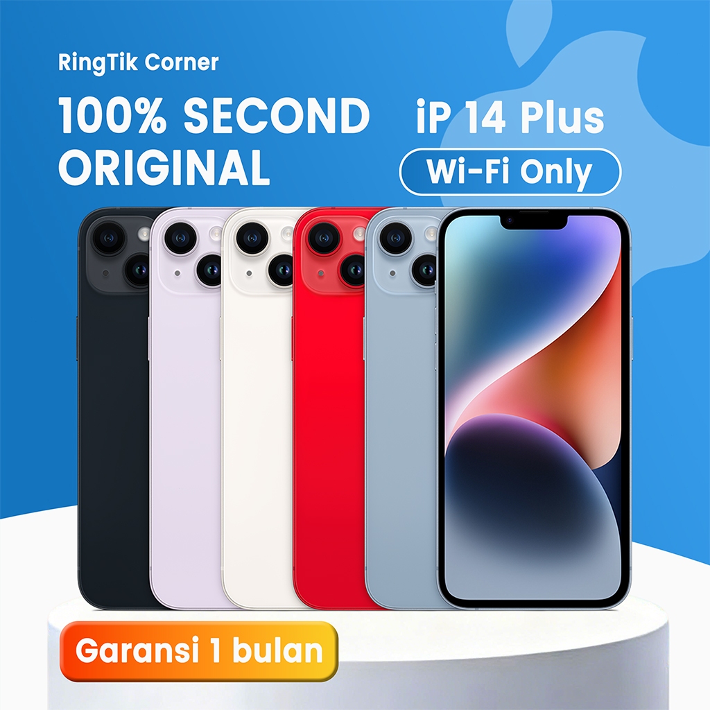 iPhone 14 PLUS WIFI ONLY Variasi Khusus Game/Live 128/256/512GB Bekas Second Original Mulus Fullset