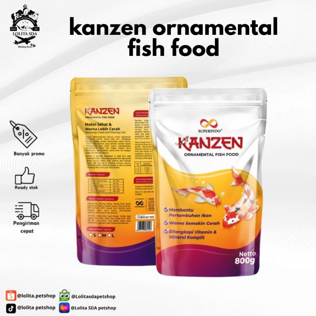 kanzen pakan ikan / kanzen fish food 800g