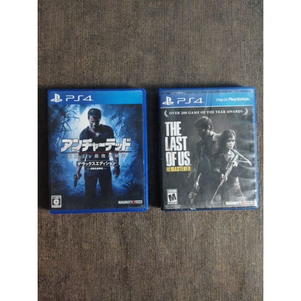 Jual Murah Borongan Kaset BD PS4 Uncharted 4 & Tlou1 Second Mulus Normal 100%