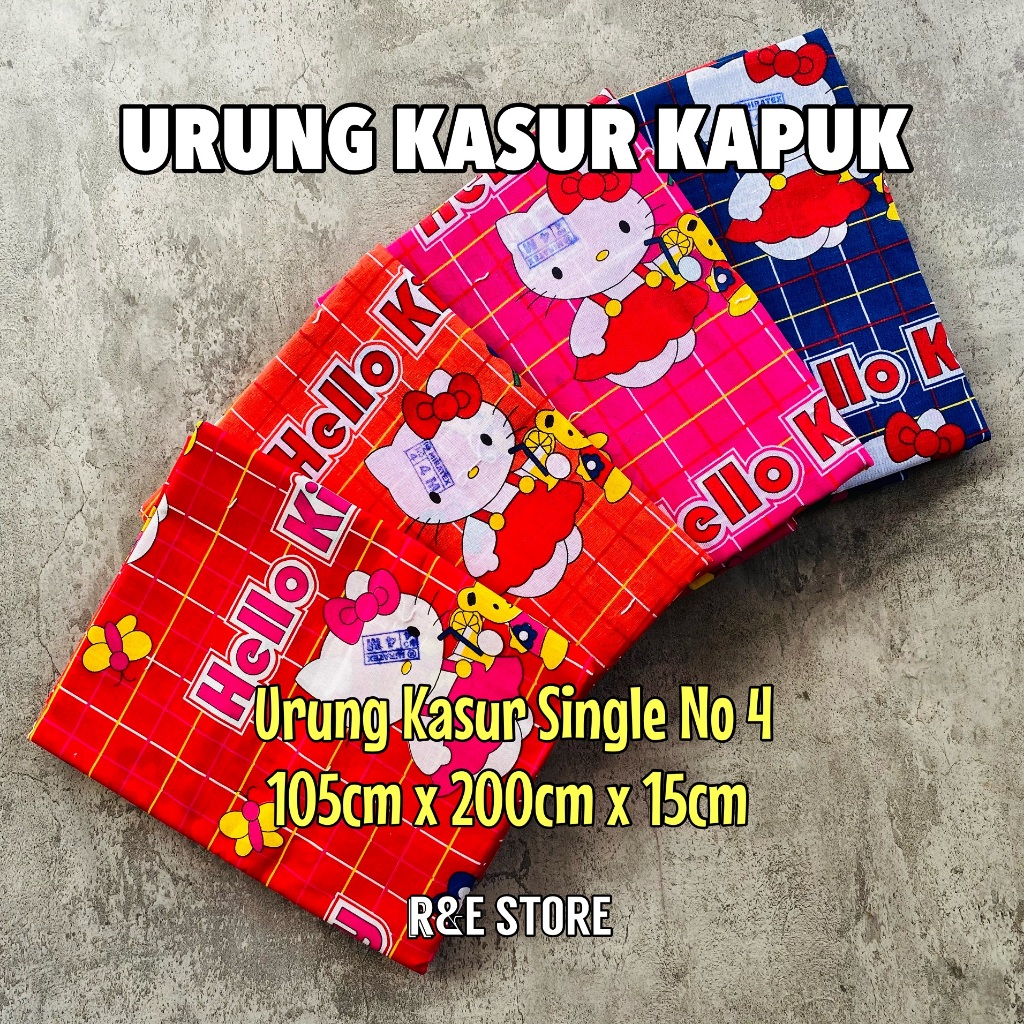 Urung Kasur Kapuk No 4 Single Motif Hello Kitty / Sarung Kasur Isi Kapuk / Kulit Kasur Kapuk Katun