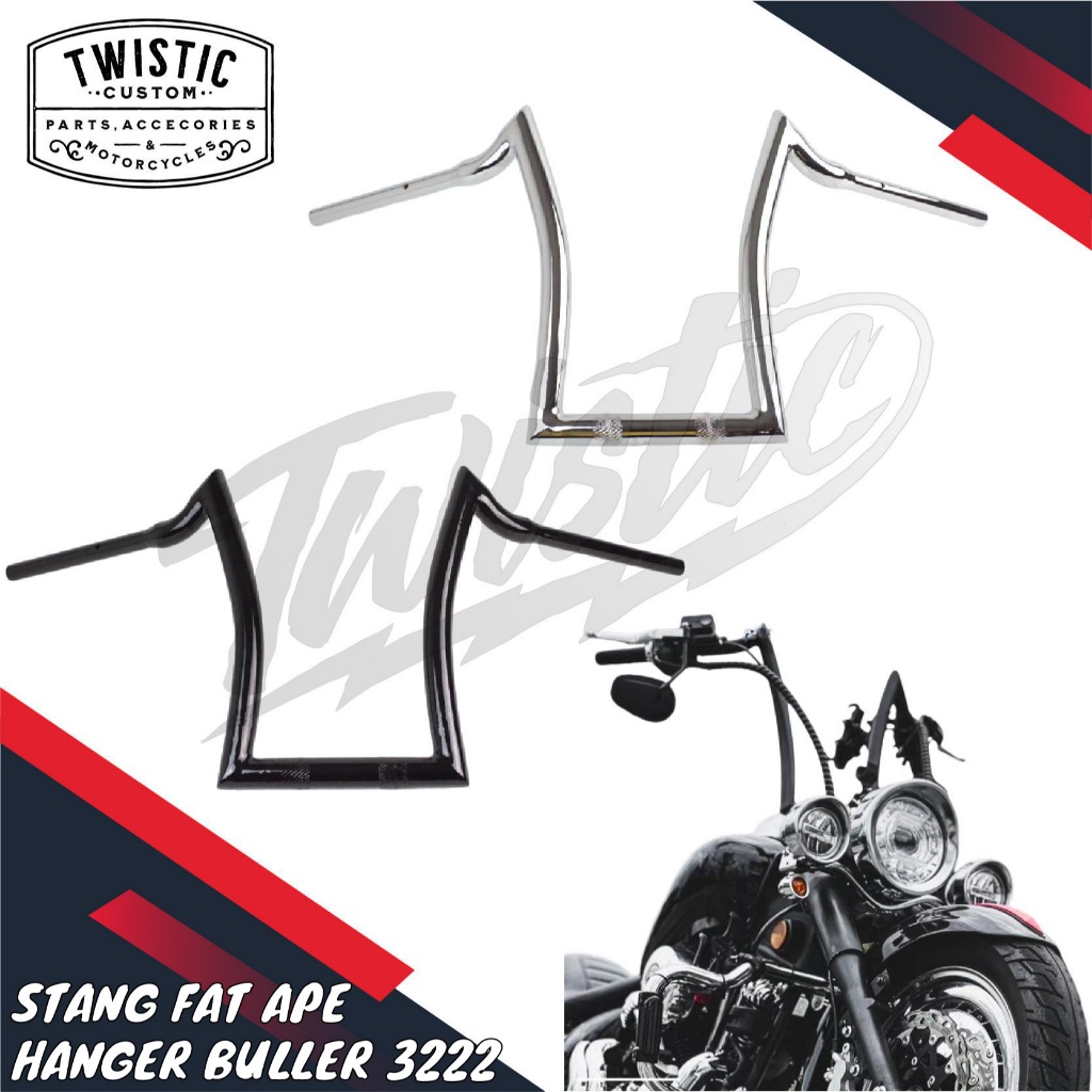 Stang Fat Ape Hanger Buller Tinggi PnP Motor SM V16 / V16 Plus Custom Bobber Chicano