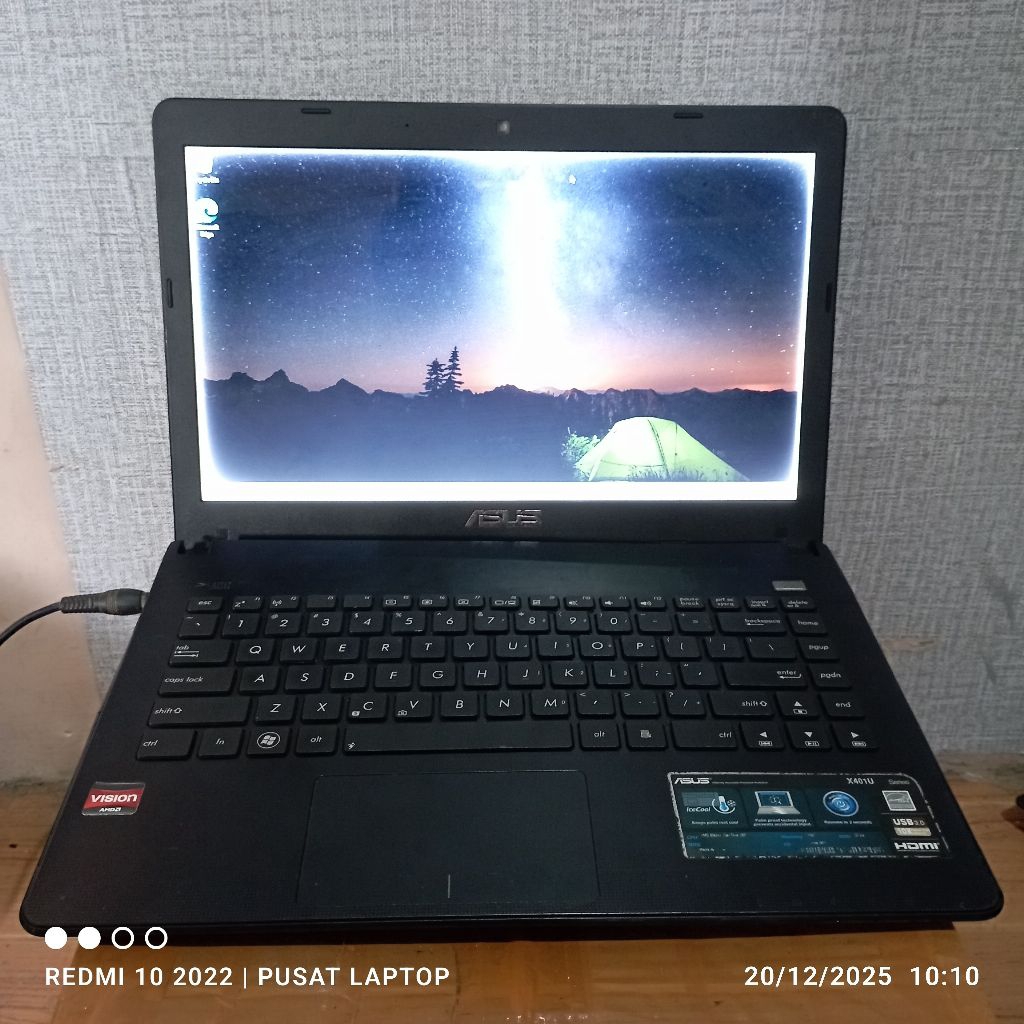 Laptop ASUS x401U AMD C-60 wite RADEON Ram2gb DDR3 HDD1T mesin Normal tested minus casing sebelah ba