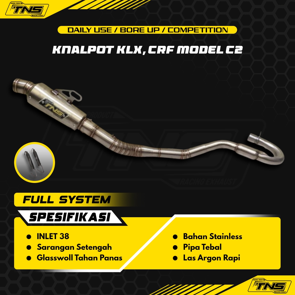 Knalpot competisi model c2 for klx crf wr dll - TNS Racing