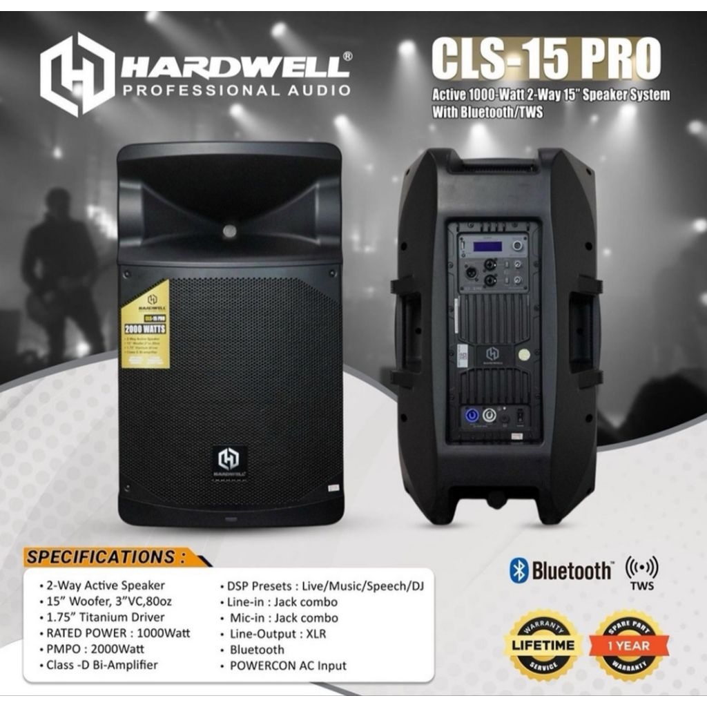 SPEAKER AKTIF 15 INCH HARDWELL CLS 15 PRO ORIGINAL ACTIVE SPEAKER HARDWELL CLS15 PRO