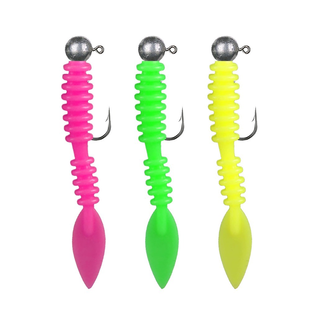 3 Buah Umpan Softlure 35mm Ajing Game Ekor Lancip Jighead Casting Ul Pancing Anti Boncos