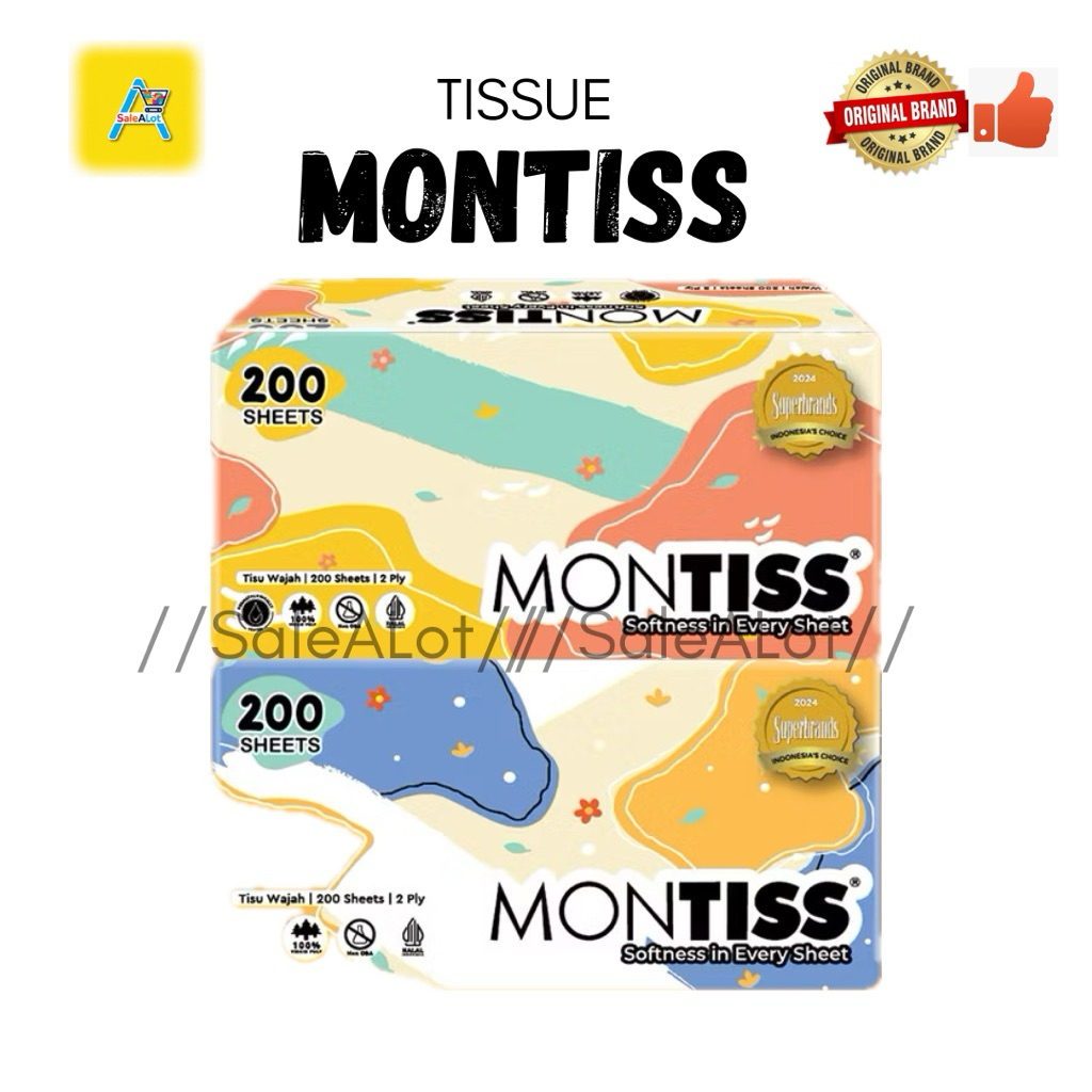 Montiss Facial Tissue 200 Sheet 2Ply / Tisu Montiss / Montiss Tissue Soft Pack