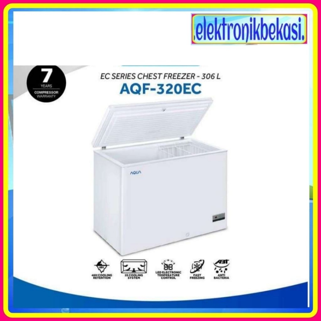 CHEST FREEZER AQUA AQF 320 EC  / FREEZER BOX AQUA 306 LITER AQF 320EC / AQUA AQF-320EC
