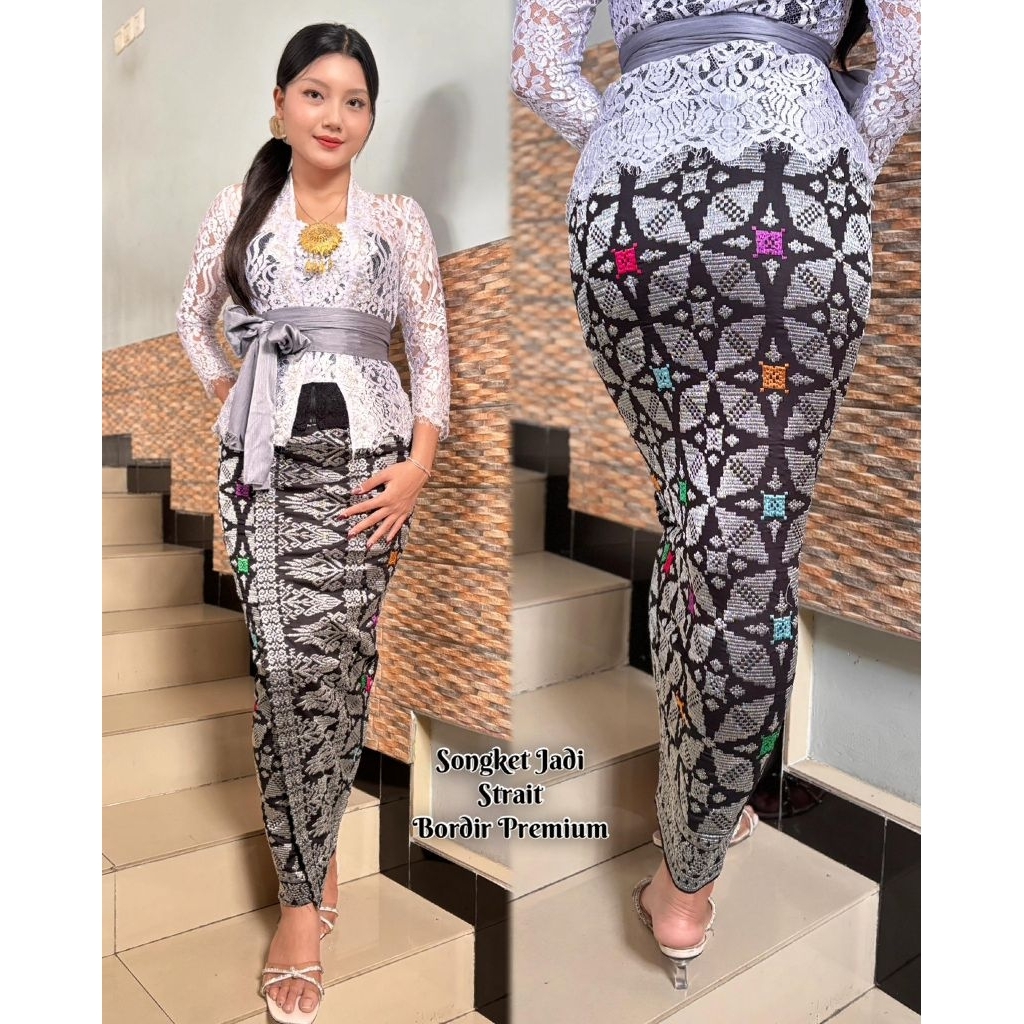 KAMEN JADI BORDIR SONGKET PREMIUM STRECH MOTIF // ROK BORDIR SONGKET BALI// KAMEN JADI