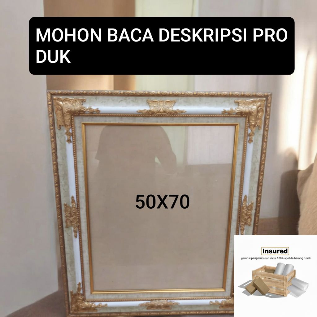 Bingkai / Frame / Pigura Foto 50x70 cm | Frame 24RP Motif Mewah Premium (Free Paku) – Siap Kirim ke 
