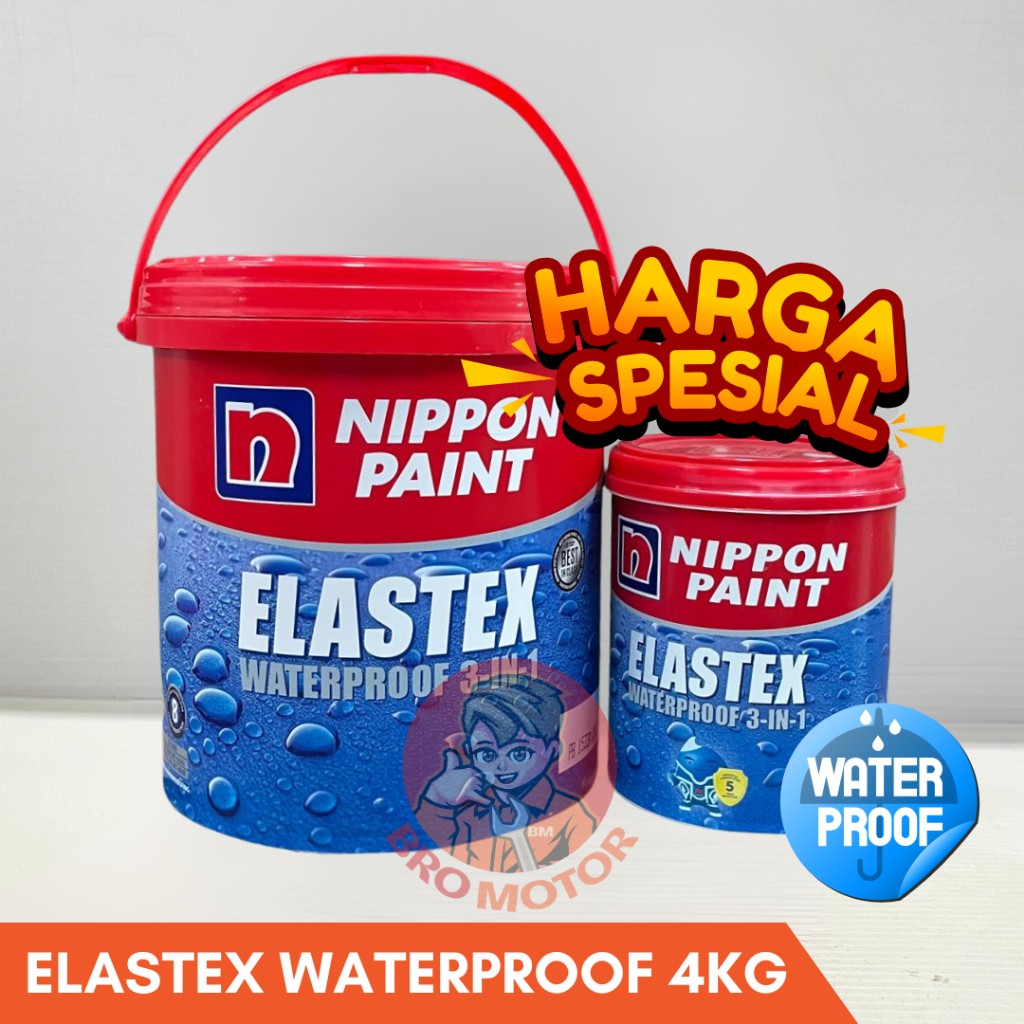 TERMURAH GROSIR Cat Pelapis Kedap Air Elastex 4kg / Nippon Paint Elastex 4kg / Elastex 4kg / Waterpr