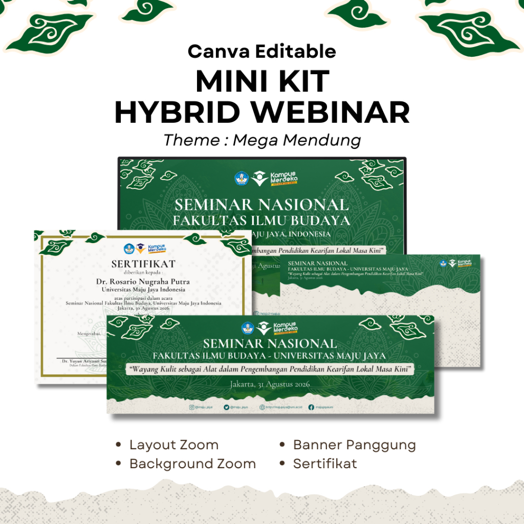 WEBINAR KIT MEGA MENDUNG : BANNER , SERTIFIKAT , ZOOM