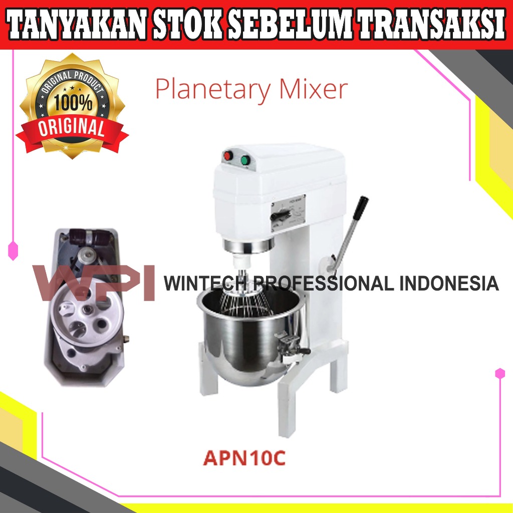 Getra APN10C Planetary Mixer 10 Liter - Mixer Roti & Kue Planetary 3 Mata Pisau APN-10C APN 10C