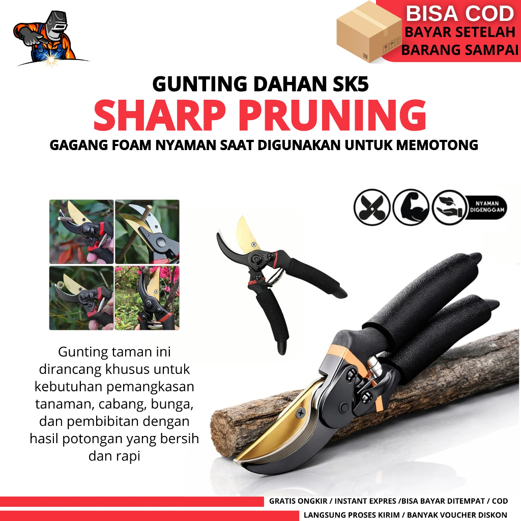 Gunting Dahan /Gunting Tanaman/Gunting Ranting/Ranting Bunga Tanaman / PVC - Gunting Kebun & Taman/g
