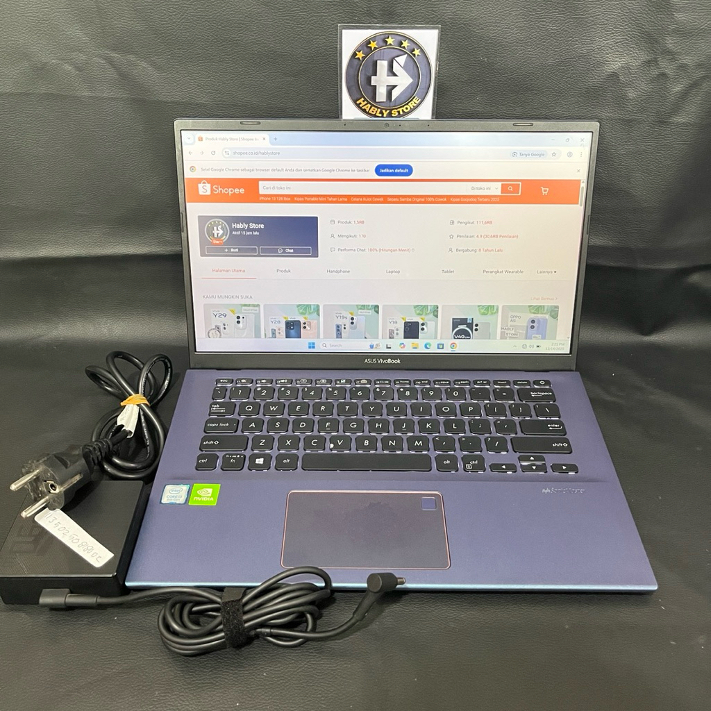 LAPTOP ASUS VIVOBOOK X412FL_A412FL CORE i3 8145U 8GB SSD 512GB 14INCH SECOND BERGARANSI