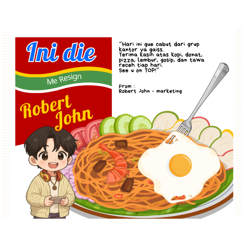 Kartu Ucapan Resign / RESIGN CARD (edisi mi goreng)