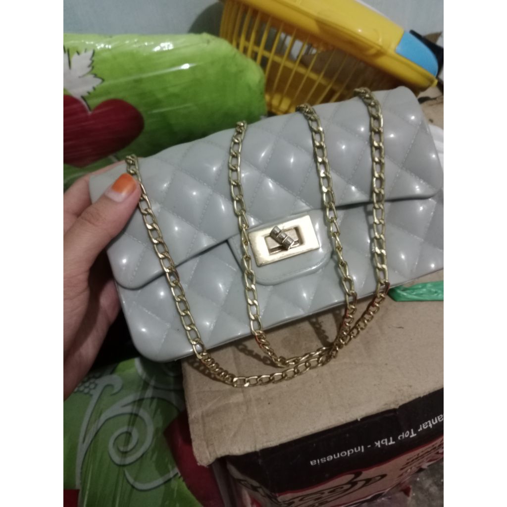 PRELOVED TAS selempang JELLY UKURAN HP
