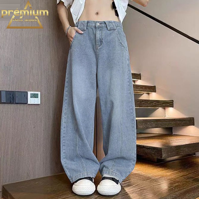 Celana jeans panjang pria baggy jeans pria celana jeans pria jumbo celana jeans gombrong loose kulot