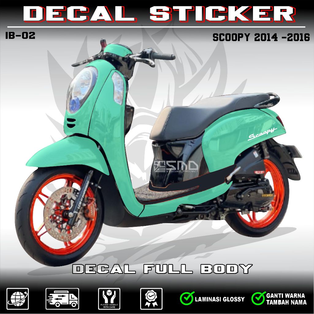 DECAL MOTOR HONDA SCOOPY 2014 - 2016 FULL BODY LAMIANASI GLOSSI || DECAL STICKER TAMPILAN KEREN