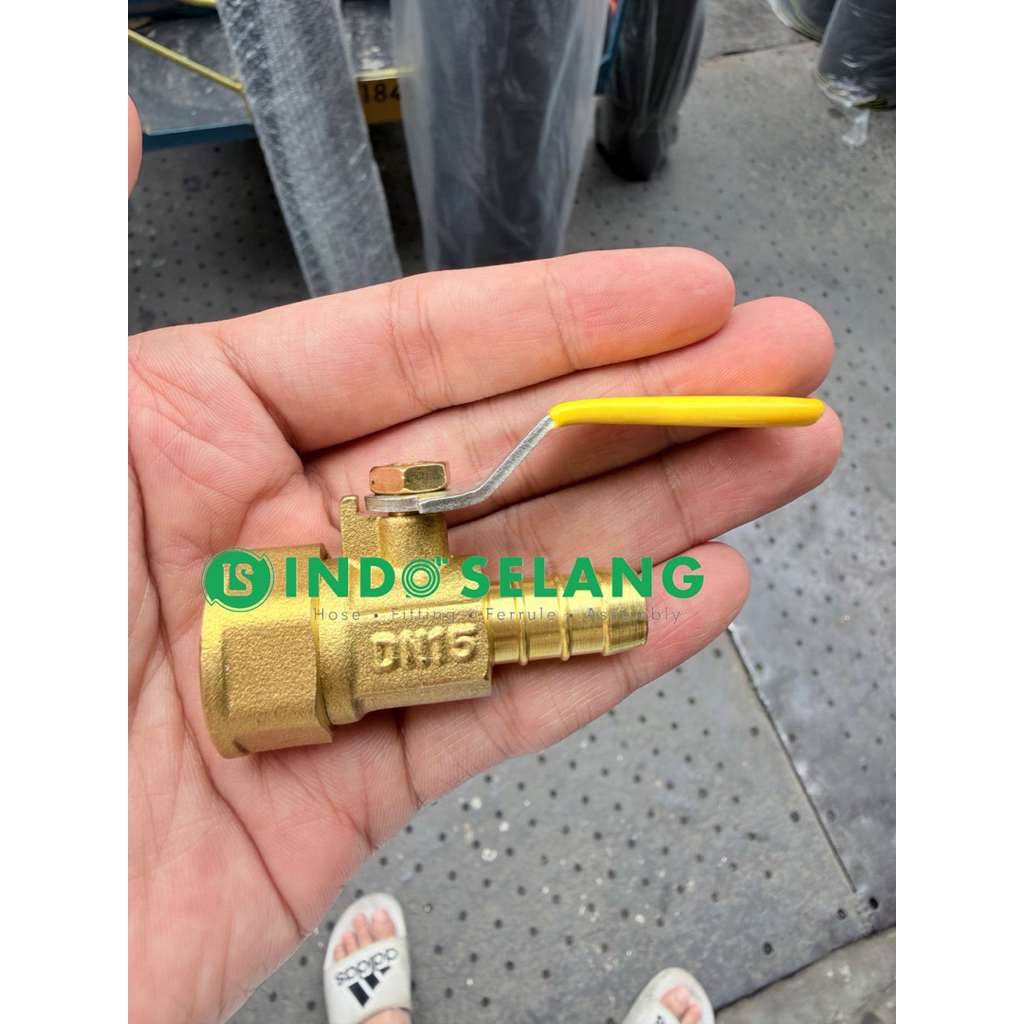 INDOSELANG - STOP KRAN 1/2” GAS LPG DRAT DALAM CEWEK FEMALE KUNINGAN