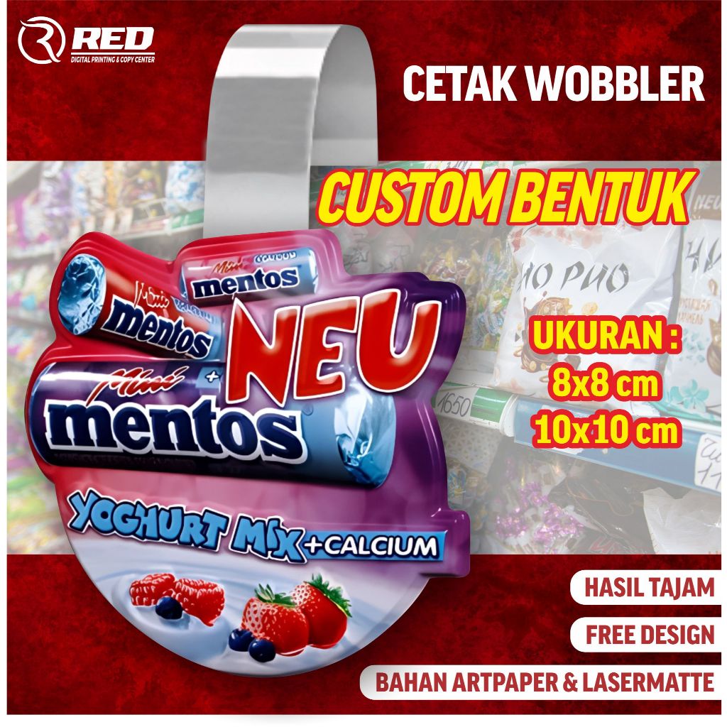 Wobbler Promosi / Cetak Wobbler / Wobler / Wobbler toko / gantungan promosi