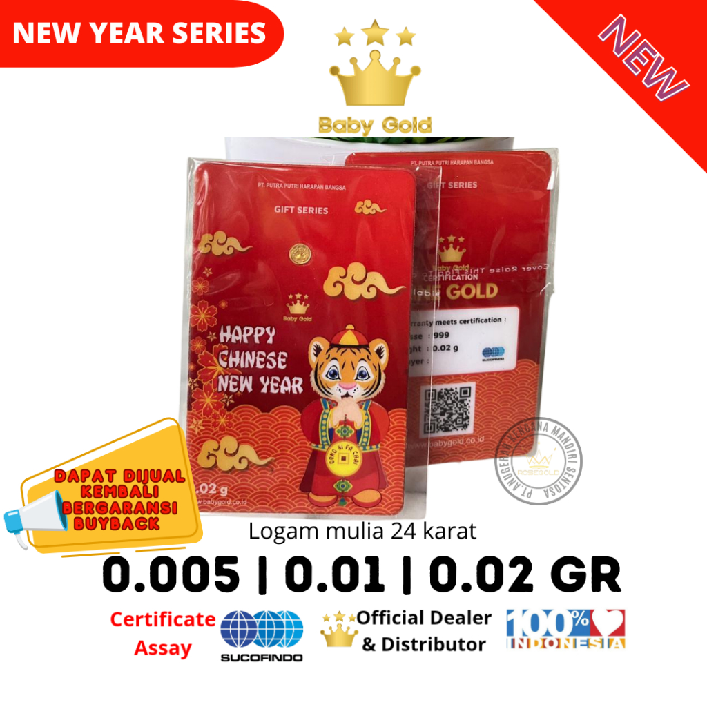 LOGAM MULIA BABYGOLD EDISI IMLEK CHINES NEW YEAR 0.005 | 0.01 | 0.02 GRAM EMAS ASLI