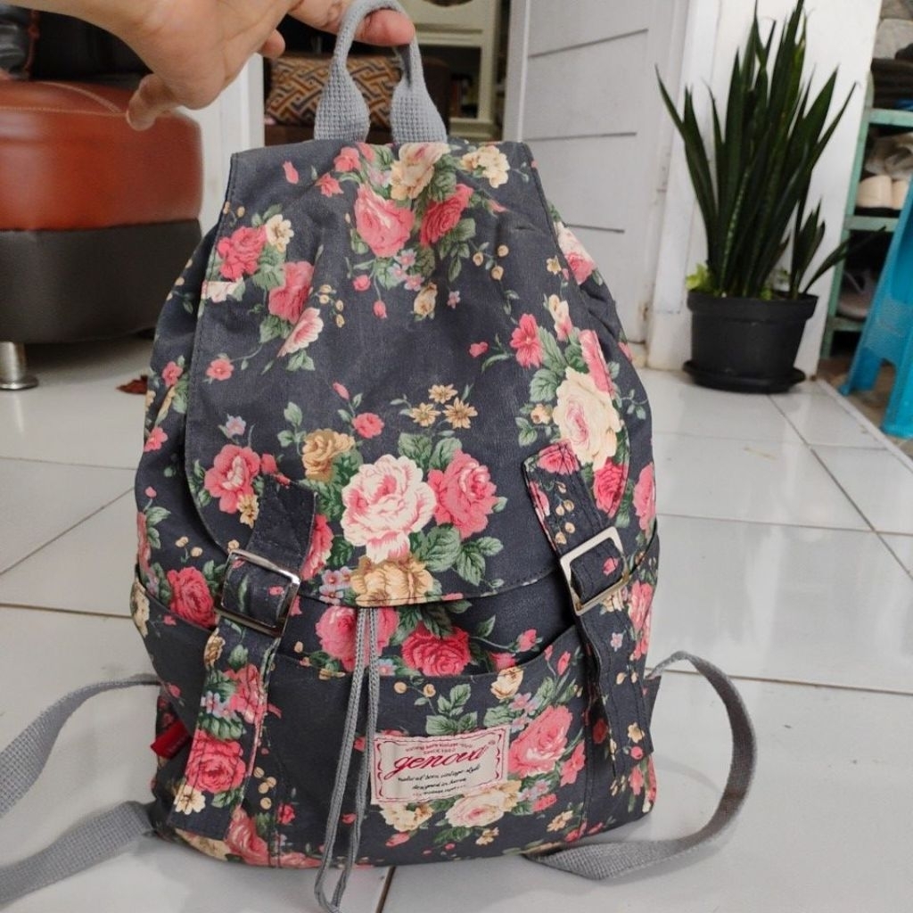 tas ransel bunga navy genova pl