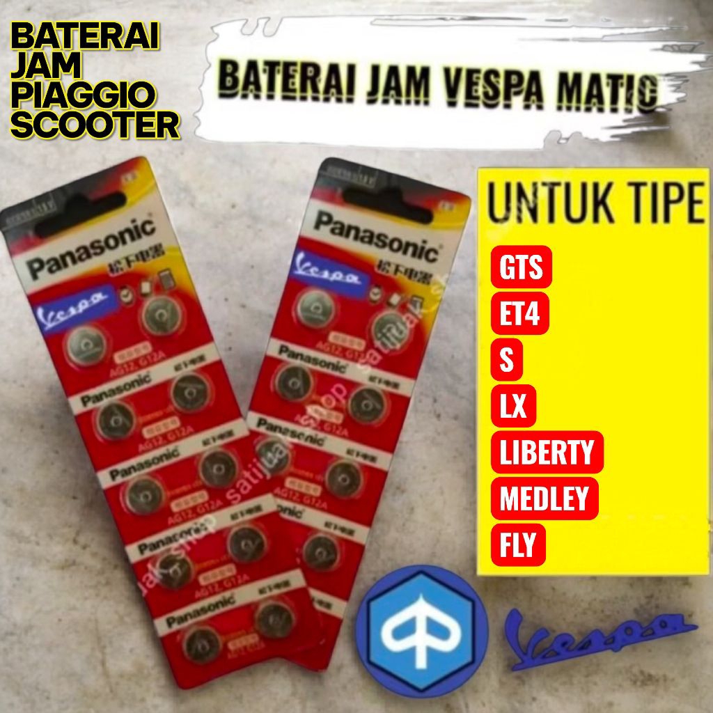 BATERAI JAM VESPA MATIC PIAGGIO SCOOTER GTS ET4 S LX LIBERTY MEDLEY FLY