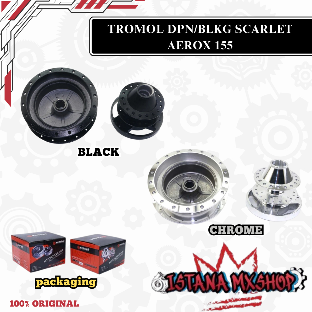 Tromol Depan & Belakang {  Aerox 155 } " Scarlet Racing "