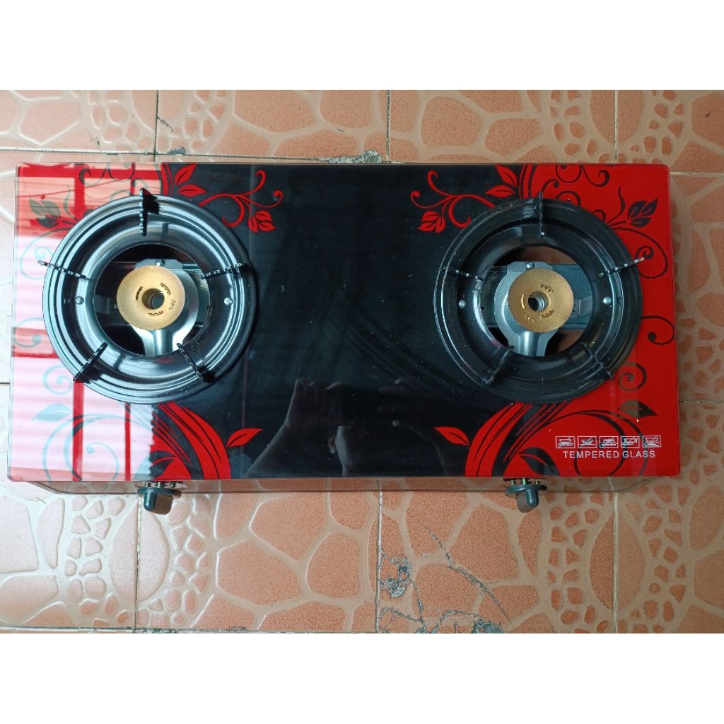 Kompor gas 2 tungku (BARU) prima Glassio tempered glass anti karat