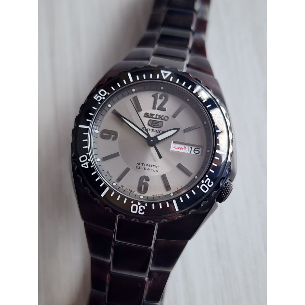 Seiko 5 Superior SNDZ03 7S36-01F0 Grey Dial Sapphire Crystal Made In Japan RARE
