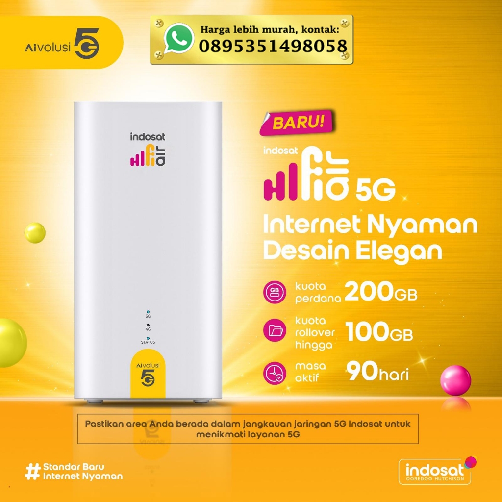 Indosat HiFi Air 5G H2 Router Modem 5G High Speed 200Gb
