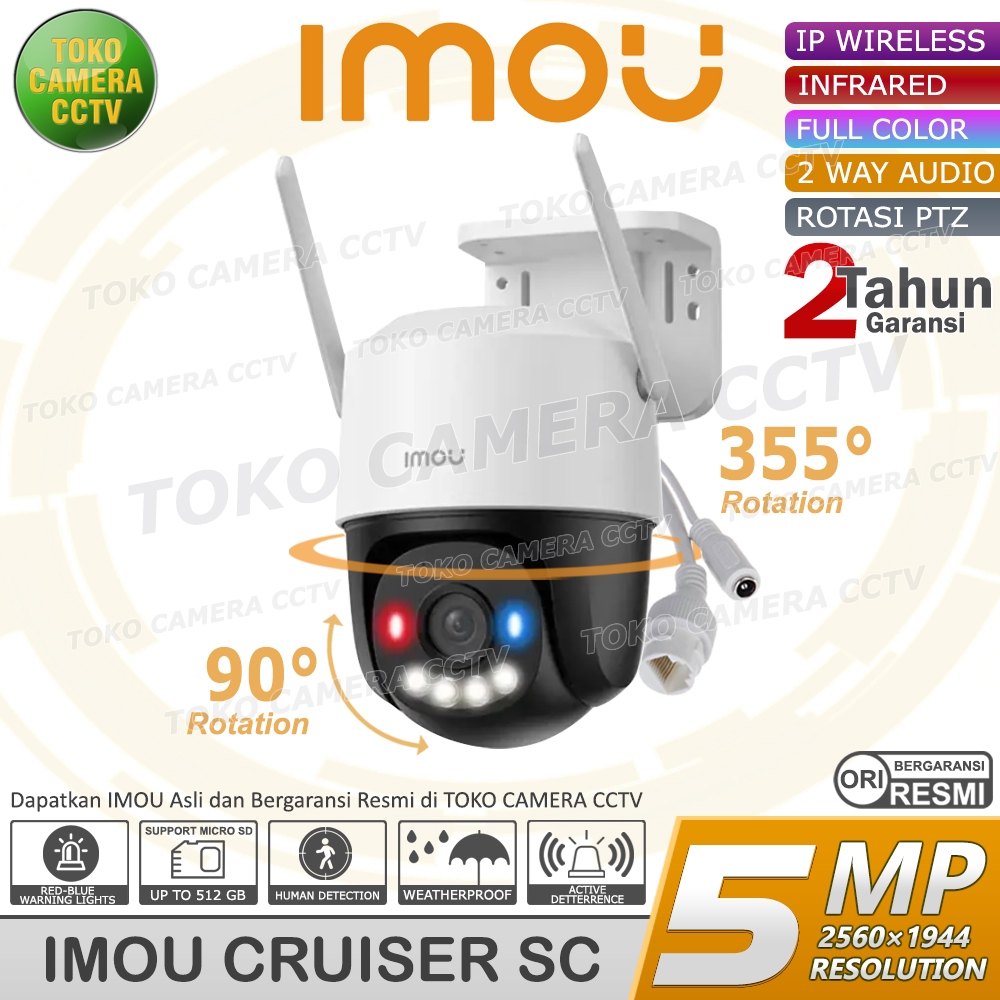 CCTV WIFI OUTDOOR PTZ IMOU CRUISER SC 5MP KAMERA CCTV PINTAR BERSUARA BERWARNA