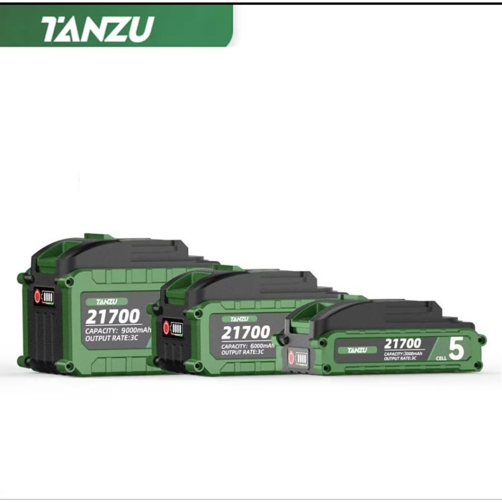 Baterai Tanzu NEW 21700 10 cell 6AH 3C 21v 18v socket LXT cocok untuk chainsaw impact wrench Bor lam
