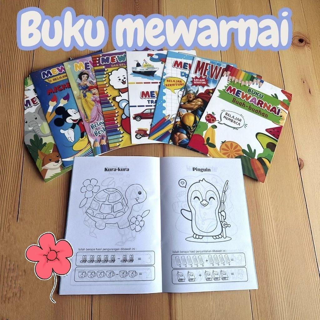 Buku mewarnai anak belajar dan berhitung