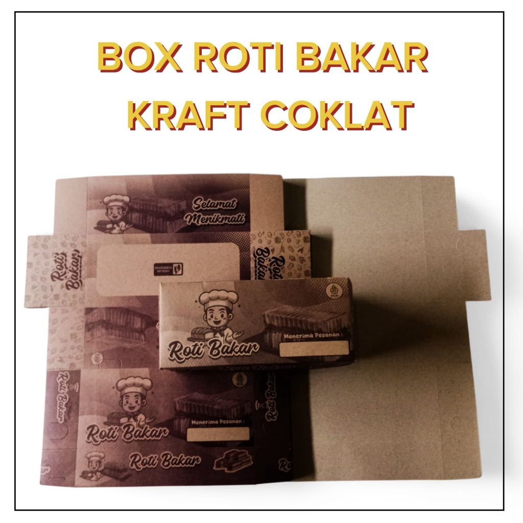 BOX KARDUS ROTI BAKAR KRAFT COKLAT