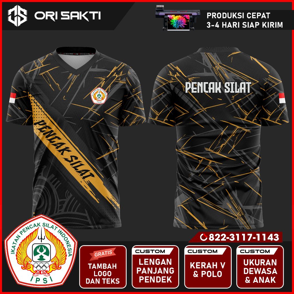 (FREE LOGO & NAMA) Jersey Pencak Silat IPSI Custom Anak Dewasa || Jersey Orisakti Pro