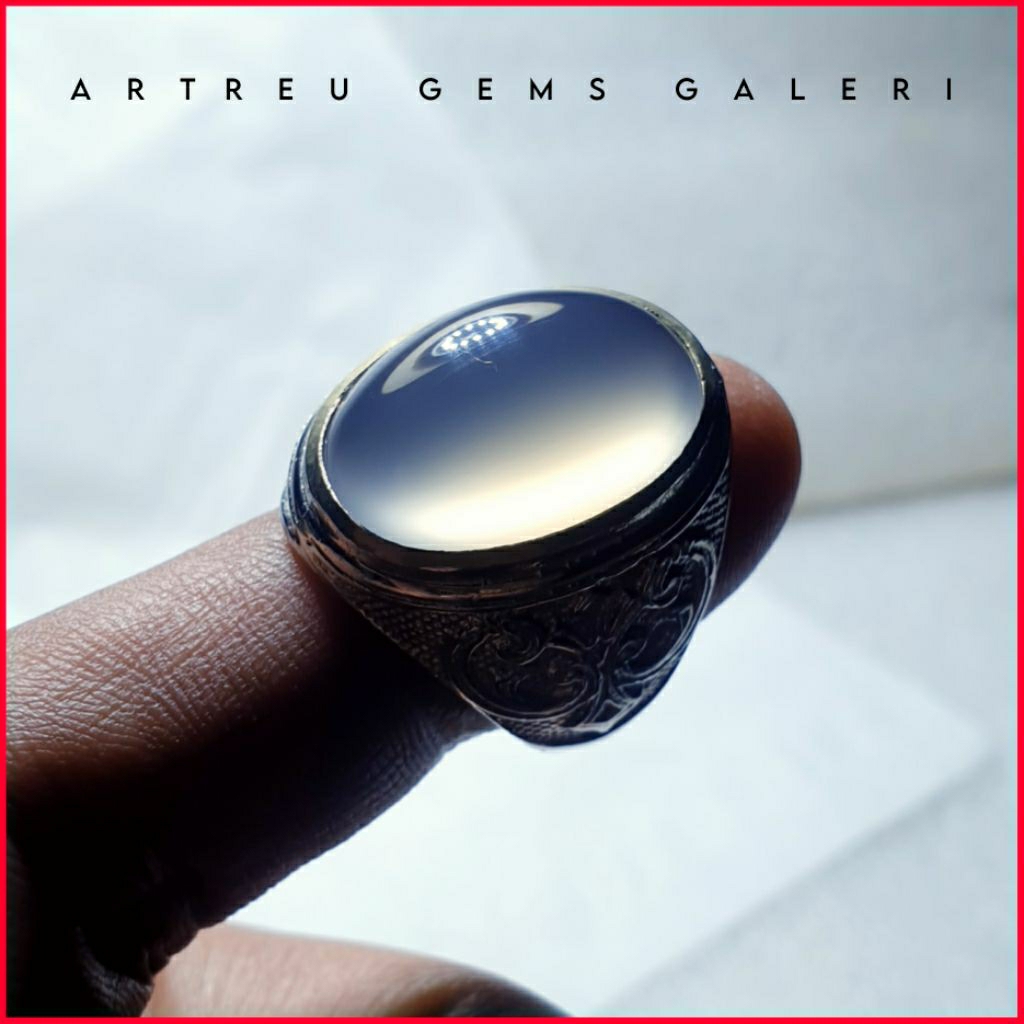Batu Anggur Way Kanan ( White ) | COD Bisa | Cincin Batu Akik Ring 5-10