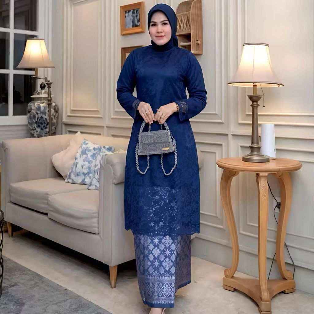 Stelan Kebaya Tunik Brokat Rok Songket Kebaya Brokat Modern Tunik Brokat Terbaru Kebaya Wisuda