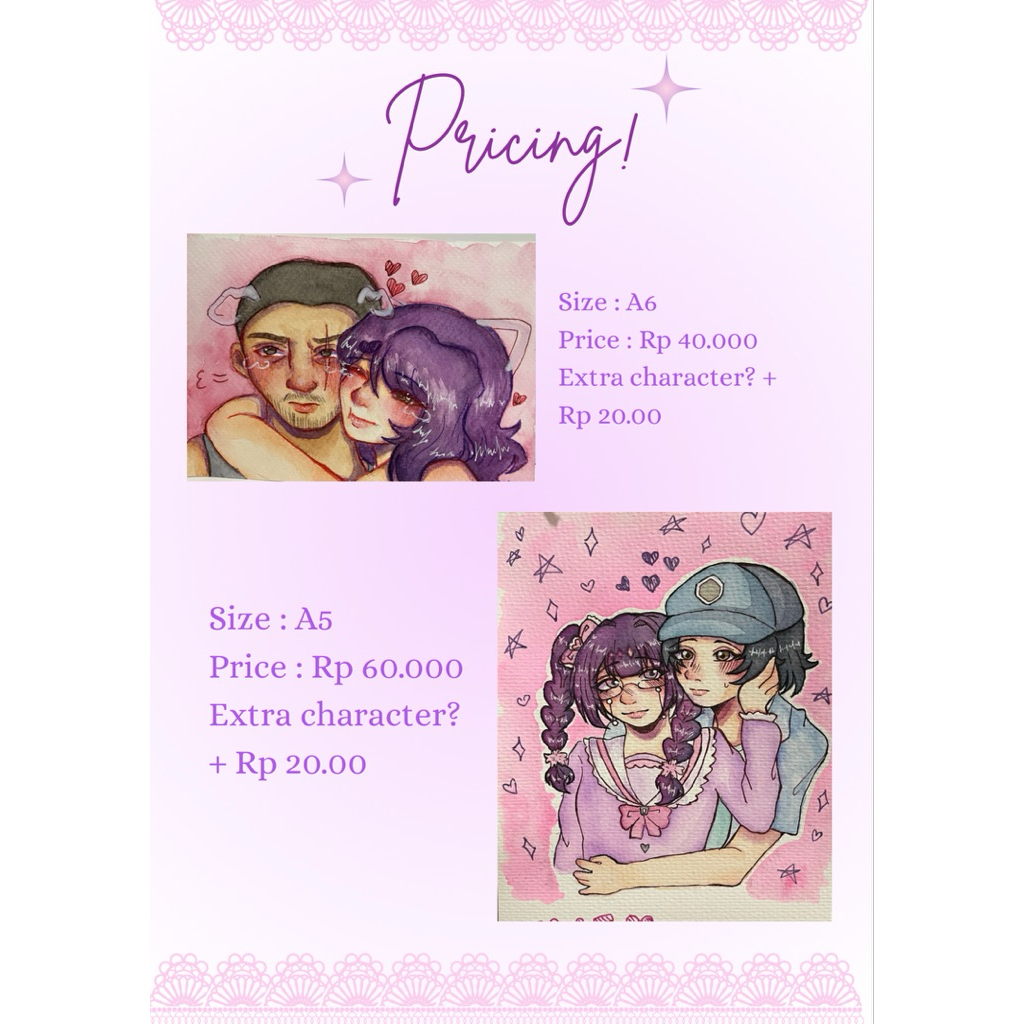[OPEN/COMMISSION] Jasa gambar | Watercolor | Tolong baca description