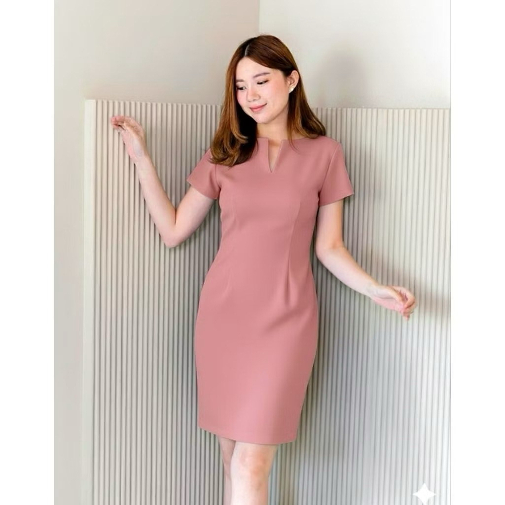 New Dress Wanita Casual Putih Scuba L-Xxl