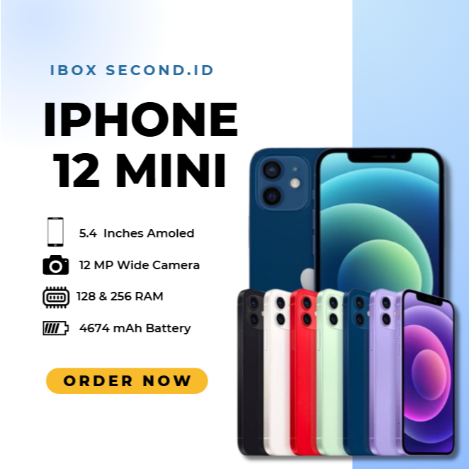 Iphone 12 Mini  128GB, 64GB Second Ori Apple, Like New ALLSIM, Fullset