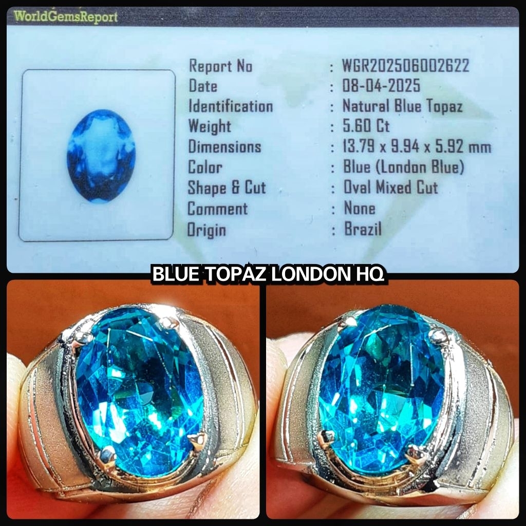 batu permata topaz london HQ asli brazil