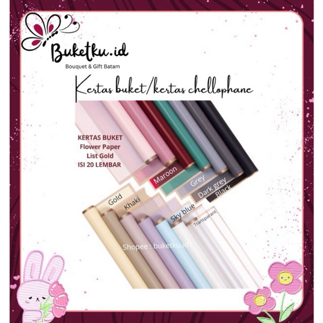 buketku.id1 [READY | BATAM] 1 lembar kertas buket | kertas chellophane buket