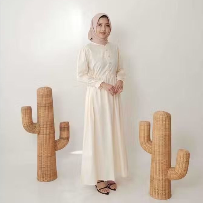 RILLEY - Gamis Wanita Solaya | Gamis Wanita Bahan Adem | Gamis Bahan Poplin