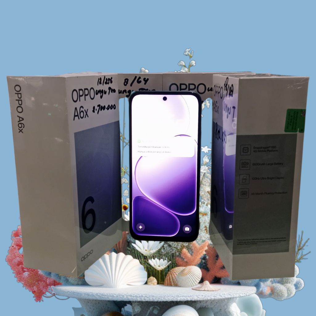 HP OPPO A6X RAM 4+4GB ROM 64GB, LAYAR BESAR, BATERAI AWET, SPESIFIKASI MILITER.