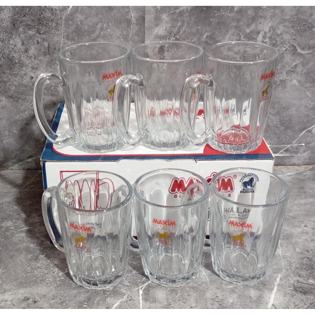 GELAS MAXIM MVC10T SET ISI 6-gelas minum bergagang