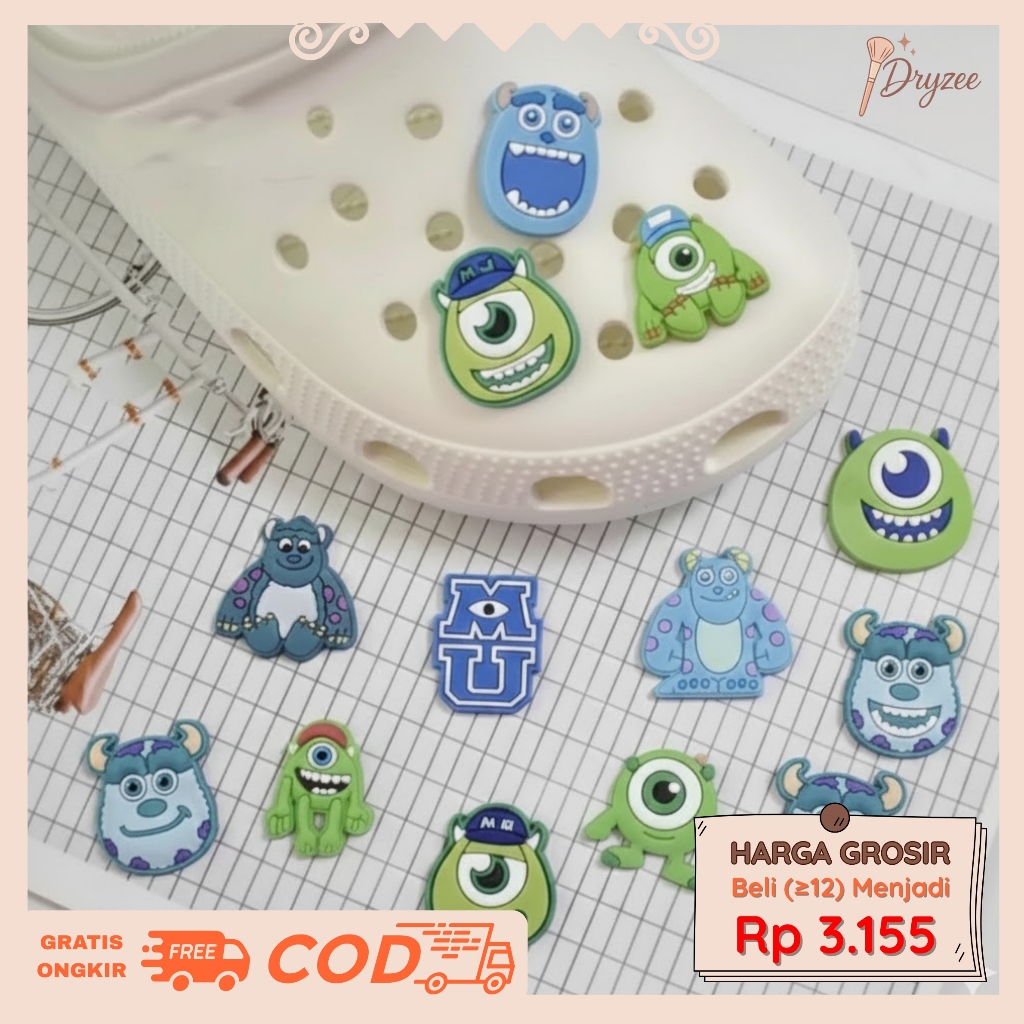 Charms DIY Sepatu  merupakan Jibbitz Motif Mike Monster Inc Mainan Sandal Aksesoris Sepatu DD-10