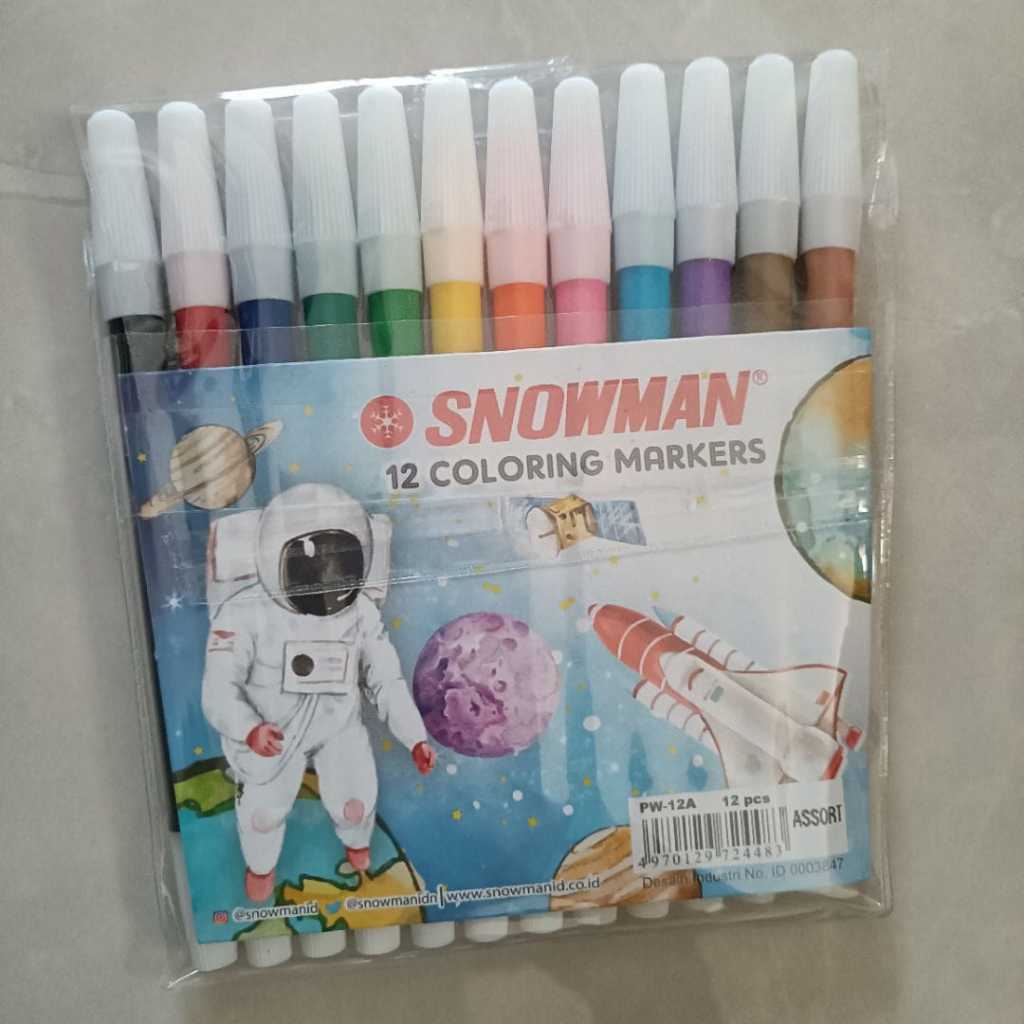 Spidol 12 Warna Snowman