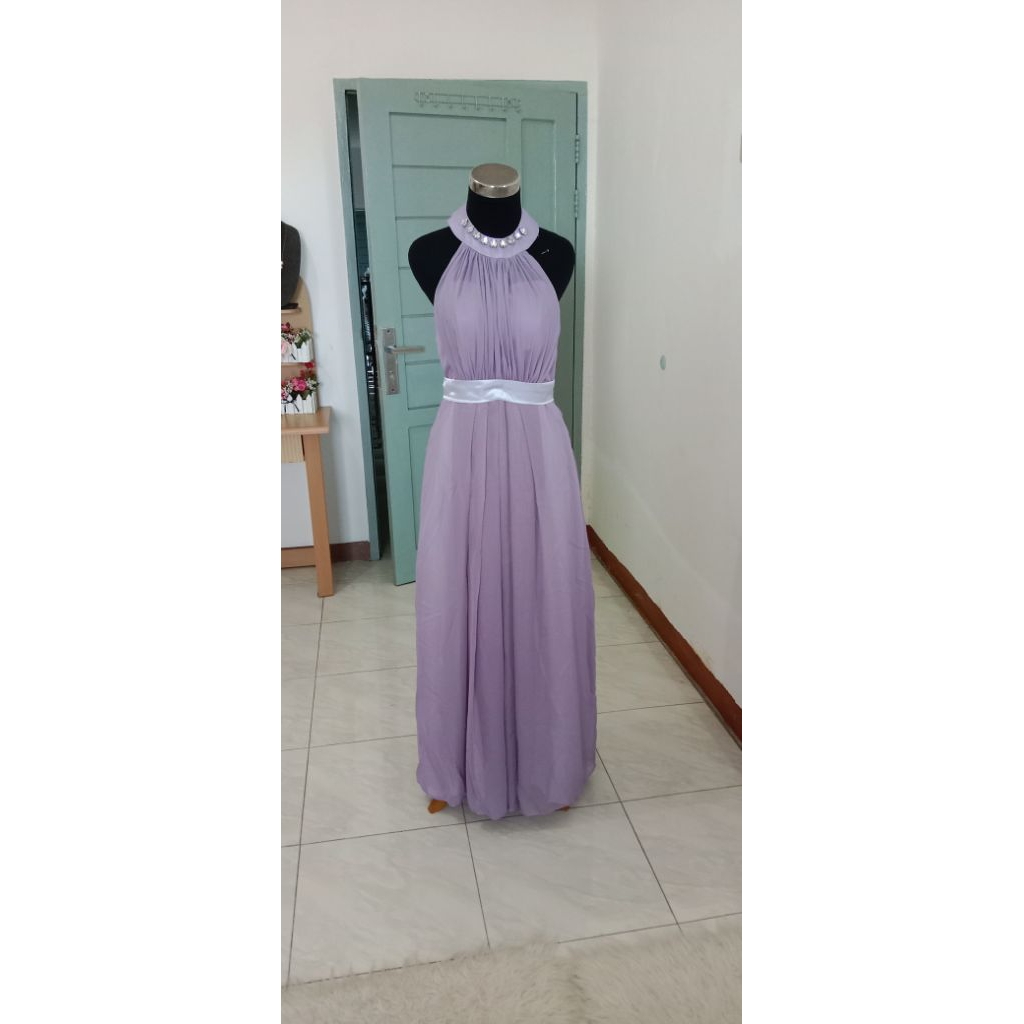 gaun pesta lilac