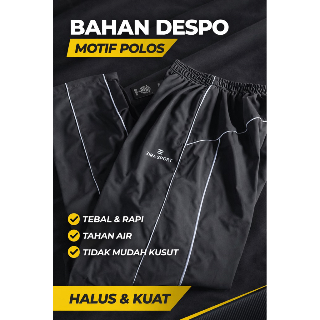 Celana training despo motif strip warna hijau army
